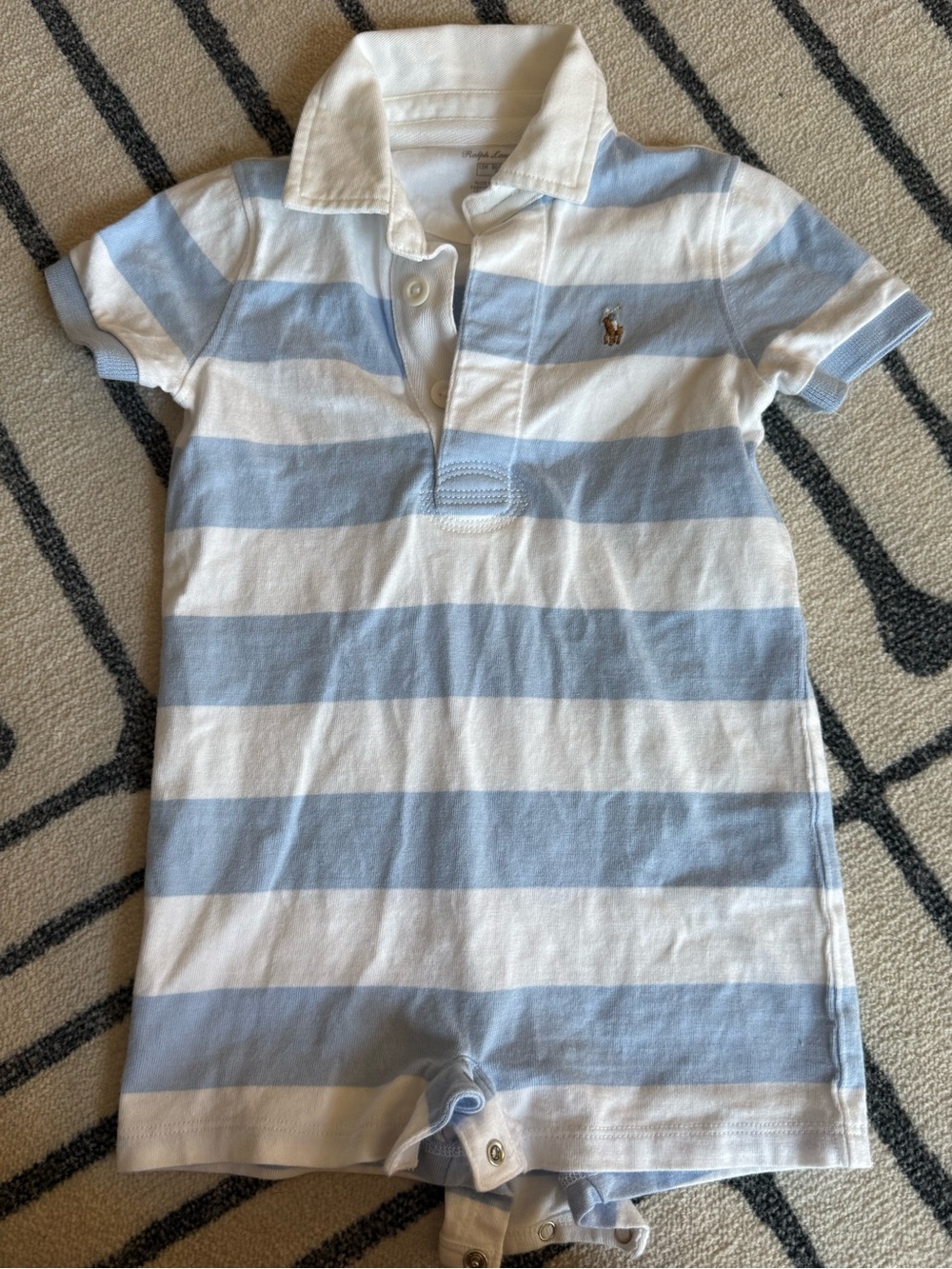 Ralph Lauren White Baby Polo Bodysuit